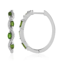 Russischer Diopsid-Silberohrringe