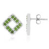 Russischer Diopsid-Silberohrringe