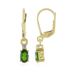 Russischer Diopsid-Silberohrringe