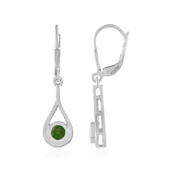 Russischer Diopsid-Silberohrringe