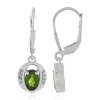Russischer Diopsid-Silberohrringe