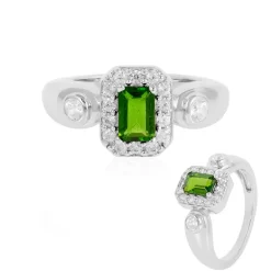 Russischer Diopsid-Silberring