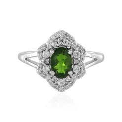 Russischer Diopsid-Silberring