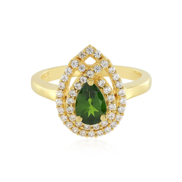 Russischer Diopsid-Silberring