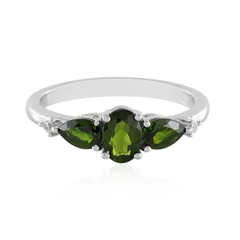 Russischer Diopsid-Silberring