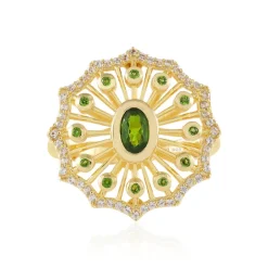 Russischer Diopsid-Silberring