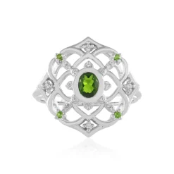 Russischer Diopsid-Silberring