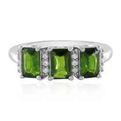 Russischer Diopsid-Silberring