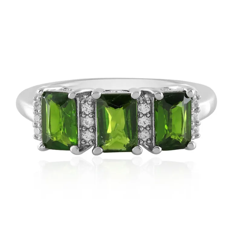 Russischer Diopsid-Silberring