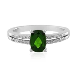 Russischer Diopsid-Silberring