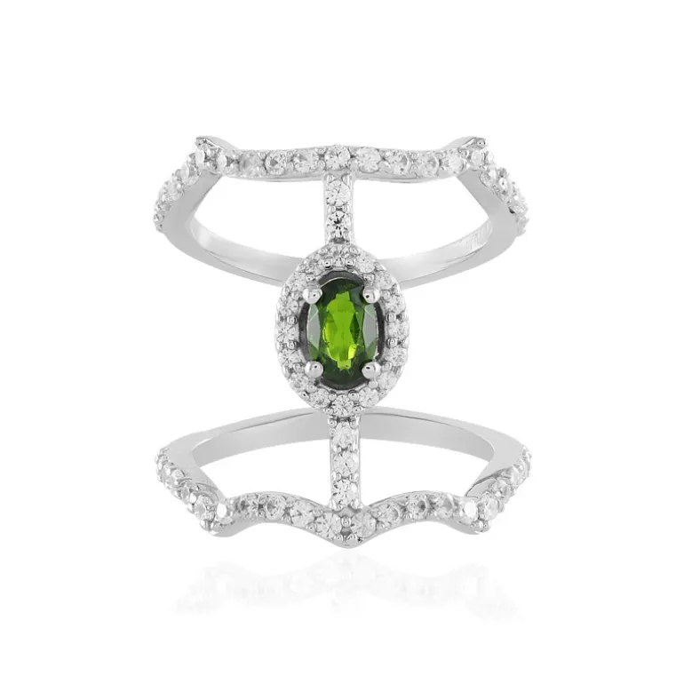 Russischer Diopsid-Silberring