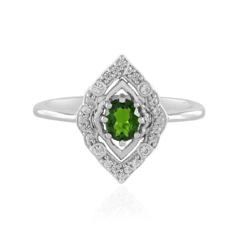 Russischer Diopsid-Silberring