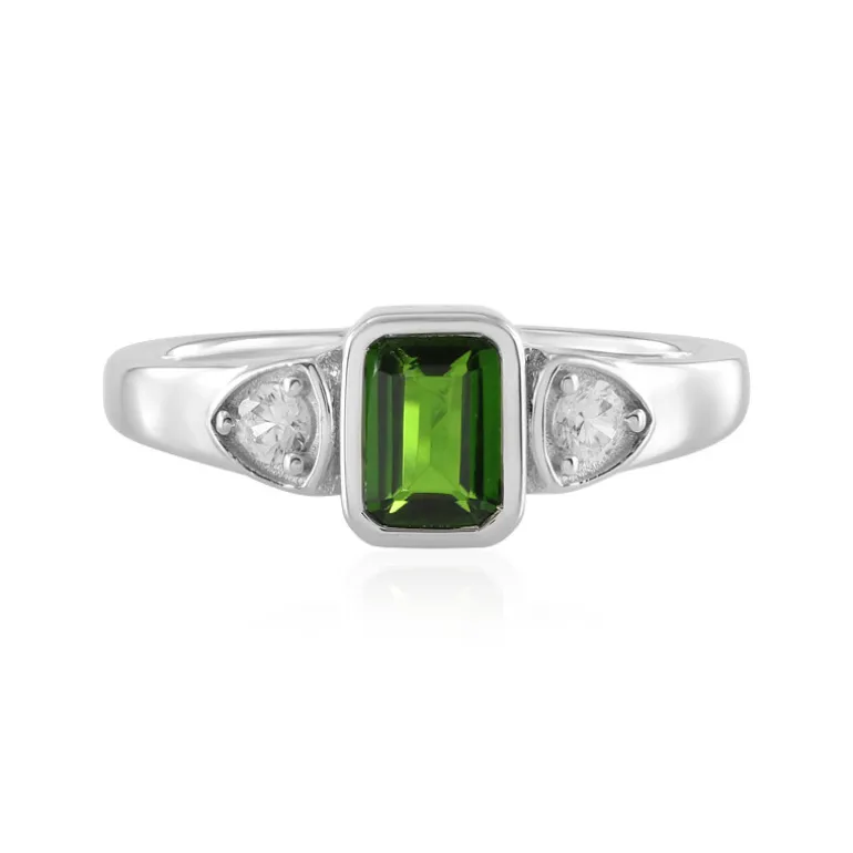 Russischer Diopsid-Silberring