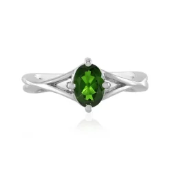 Russischer Diopsid-Silberring