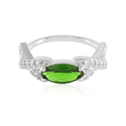 Russischer Diopsid-Silberring