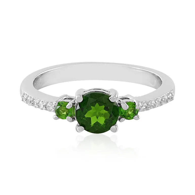 Russischer Diopsid-Silberring