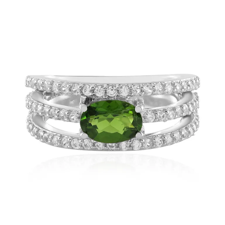 Russischer Diopsid-Silberring