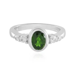 Russischer Diopsid-Silberring