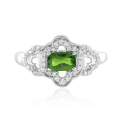 Russischer Diopsid-Silberring