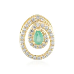 Russischer Smaragd-Silberanhänger (Adela Silber)