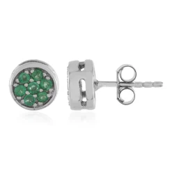 Russischer Smaragd-Silberohrringe