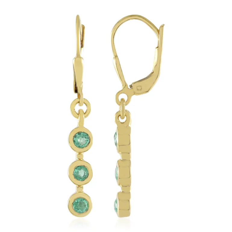 Russischer Smaragd-Silberohrringe