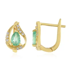 Russischer Smaragd-Silberohrringe (Adela Silber)