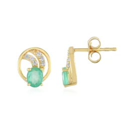 Russischer Smaragd-Silberohrringe (Adela Silber)