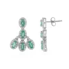 Russischer Smaragd-Silberohrringe