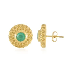 Russischer Smaragd-Silberohrringe (Adela Silber)