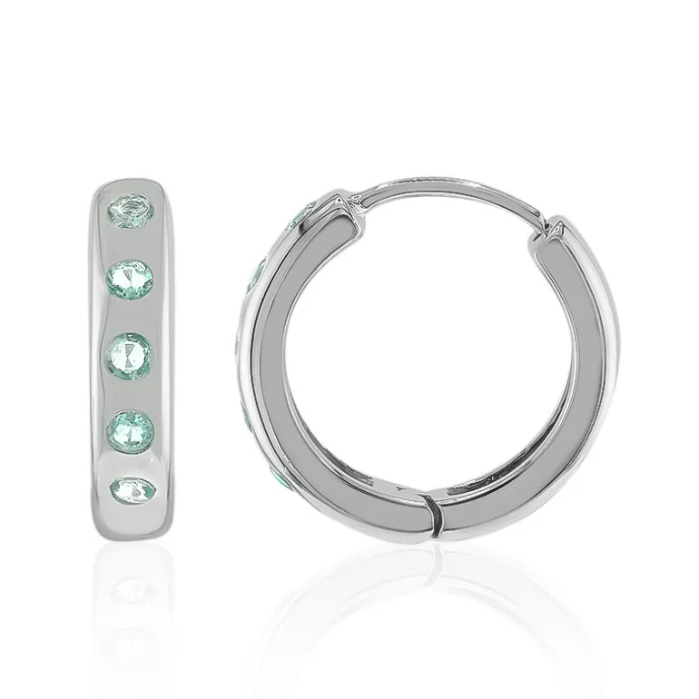 Russischer Smaragd-Silberohrringe