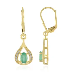 Russischer Smaragd-Silberohrringe