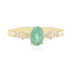 Russischer Smaragd-Silberring (Adela Silber)