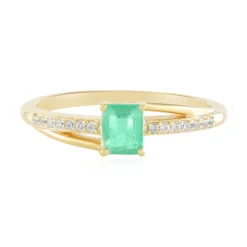 Russischer Smaragd-Silberring (Adela Silber)