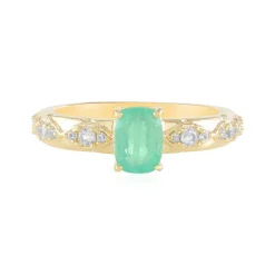 Russischer Smaragd-Silberring (Adela Silber)