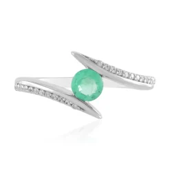 Russischer Smaragd-Silberring (Adela Silber)