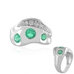 Russischer Smaragd-Silberring (de Melo)