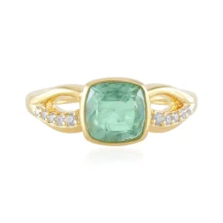 Russischer Smaragd-Silberring (Adela Silber)