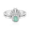 Russischer Smaragd-Silberring (Adela Silber)