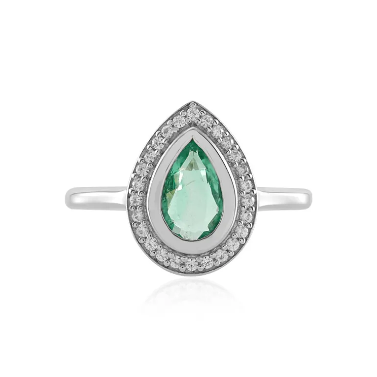 Russischer Smaragd-Silberring