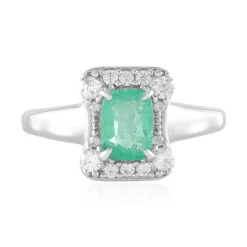 Russischer Smaragd-Silberring (Adela Silber)