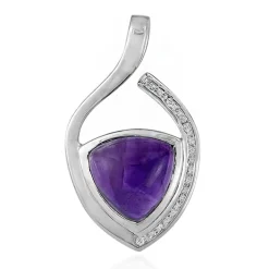 Sambia-Amethyst-Silberanhänger