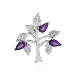 Sambia-Amethyst-Silberanhänger