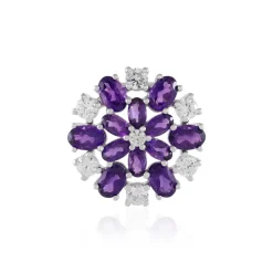 Sambia-Amethyst-Silberanhänger