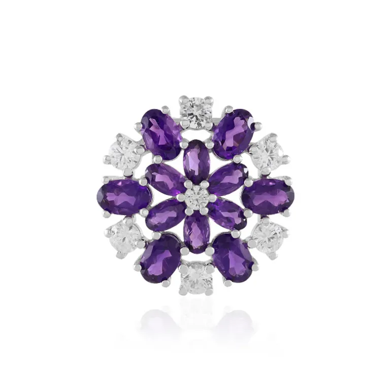 Sambia-Amethyst-Silberanhänger