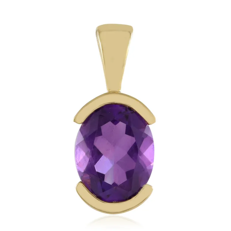 Sambia-Amethyst-Silberanhänger