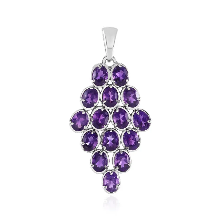 Sambia-Amethyst-Silberanhänger