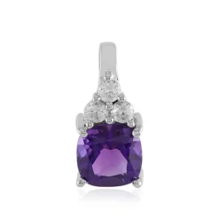 Sambia-Amethyst-Silberanhänger