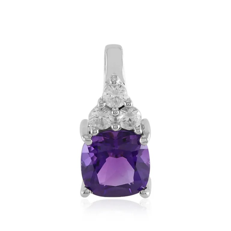 Sambia-Amethyst-Silberanhänger