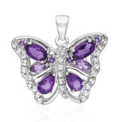 Sambia-Amethyst-Silberanhänger